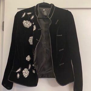 Carole Little Velvet Mandarin Jacket